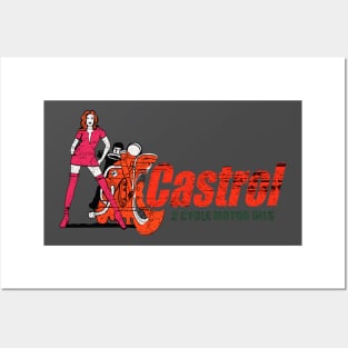 Vintage Castrol Motorcycle Oil decal by MotorManiac Posters and Art